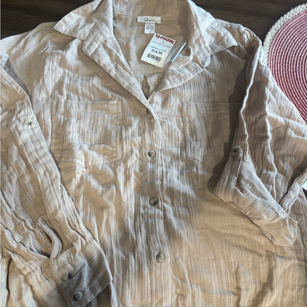 T.J.Maxx Women's Beige Lightweight Shirt Jacket #010